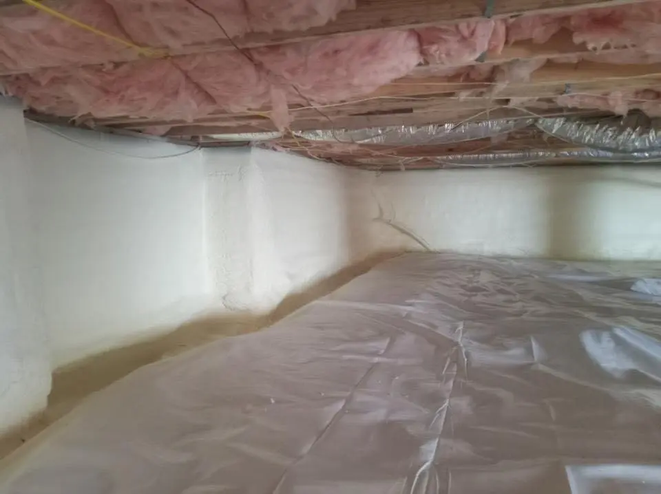 Crawl space encapsulation with closed-cell spray foam for Attic Insulation in Cottage Grove